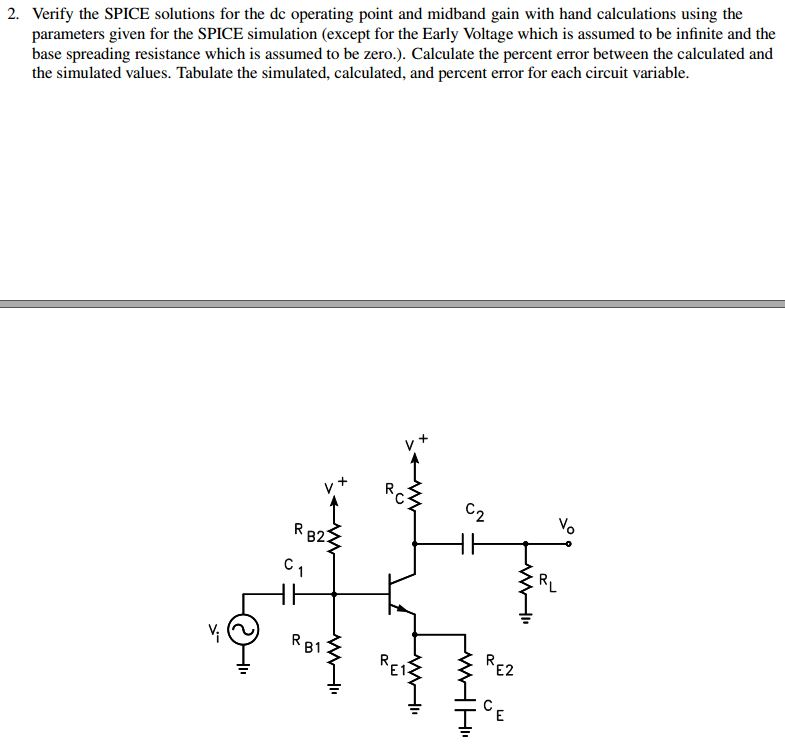 Shown Below Is A Single Stage Common Emitter Chegg