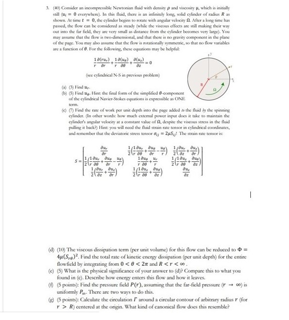 Solved Consider An Incompressible Newtonian Fluid Chegg