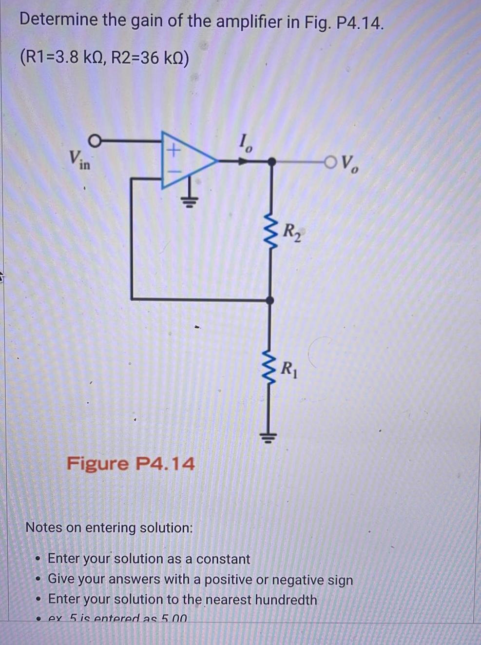 Solved Determine The Gain Of The Amplifier In Fig P Chegg