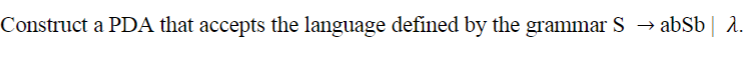 Solved Construct A Pda That Accepts The Language Defined By Chegg