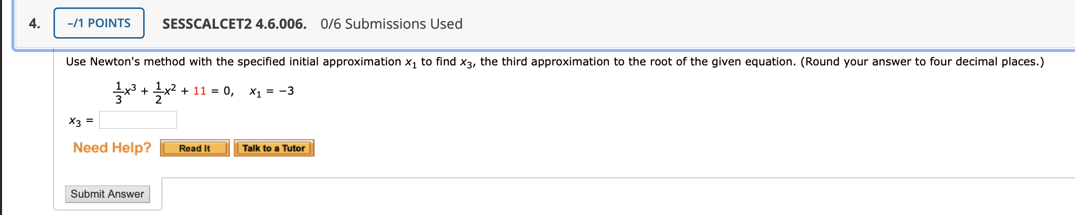 Solved 1 POINTS ESSCALCET2 4 6 006 6 Submissions Used Use Chegg