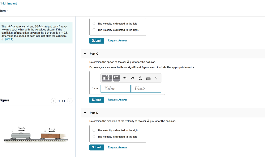 Solved The 15 Mg Tank Car A And 25 Mg Freight Car B Travel Chegg