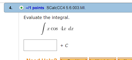 Solved 4 11 Points SCalcCC4 5 6 003 MI Evaluate The Chegg