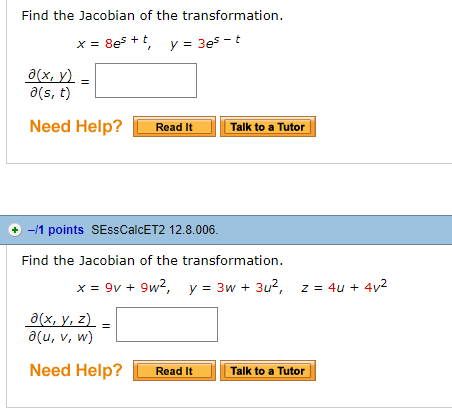 Solved Find The Jacobian Of The Transformation D S T Need Chegg