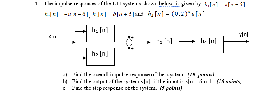 Solved I The Impulse Responses Of The Lti Systems Shown Chegg