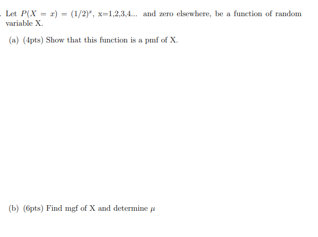 Solved Let P X X 1 2 X X 1 2 3 4 And Zero Elsewhere Be A Chegg