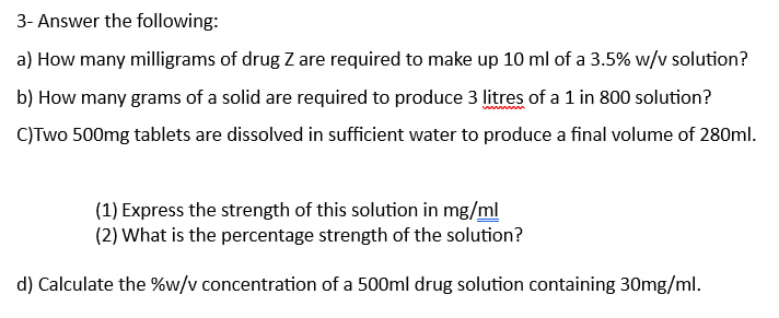 Solved Answer The Following A How Many Milligrams Of Chegg