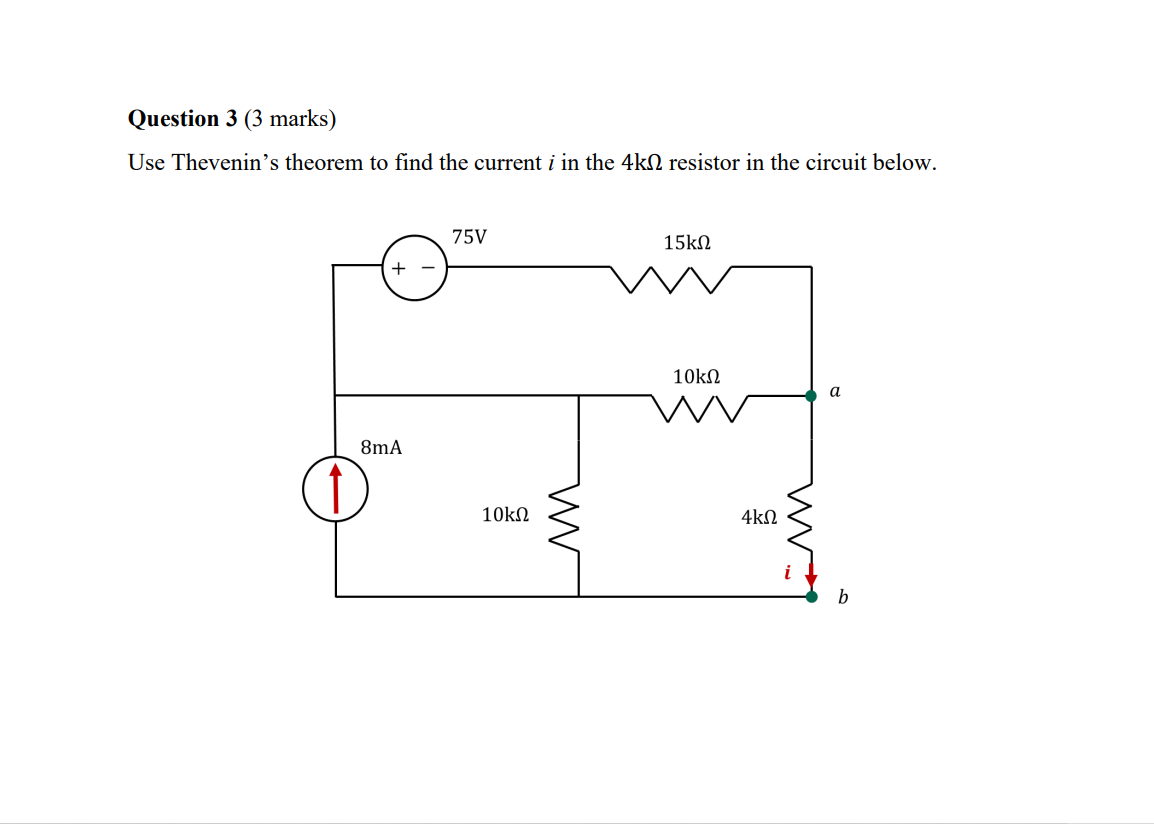 Solved Use Thevenin S Theorem To Find The Current I In The Chegg