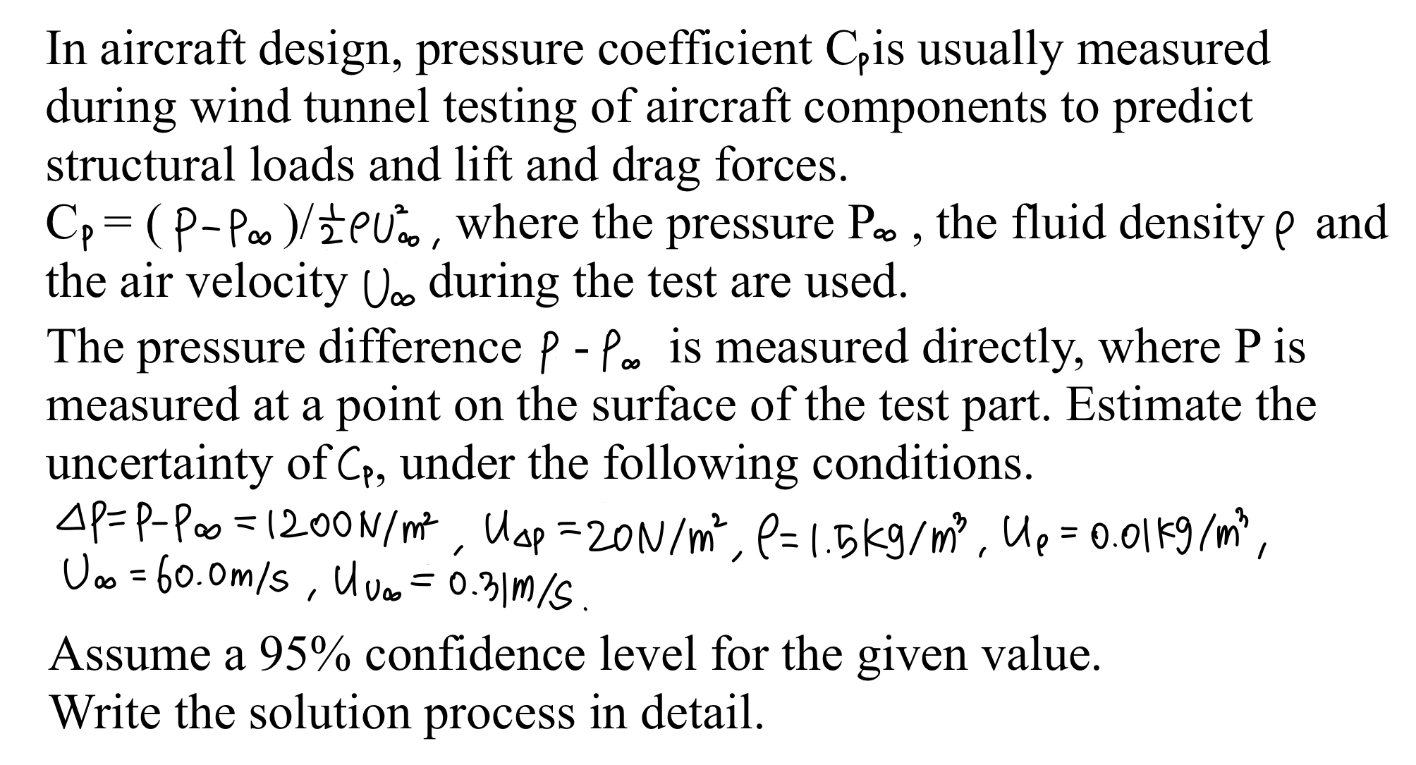 Solved In Aircraft Design Pressure Coefficient Cp Is Chegg