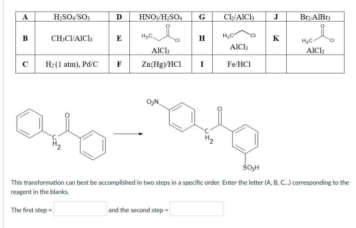 Solved A H So So D Hno H So G Cl Aici J Br Aibr B Chegg