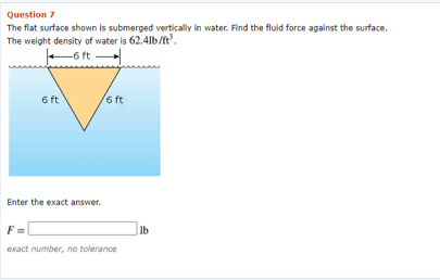 Solved Question The Flat Surface Shown Is Submerged Chegg