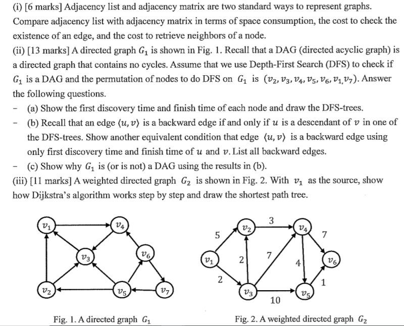 Solved Marks Adjacency List And Adjacency Matrix Are Chegg