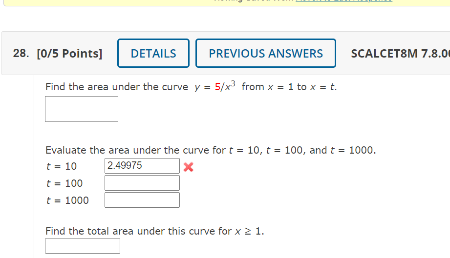 Solved 28 0 5 Points DETAILS PREVIOUS ANSWERS SCALCETIM Chegg