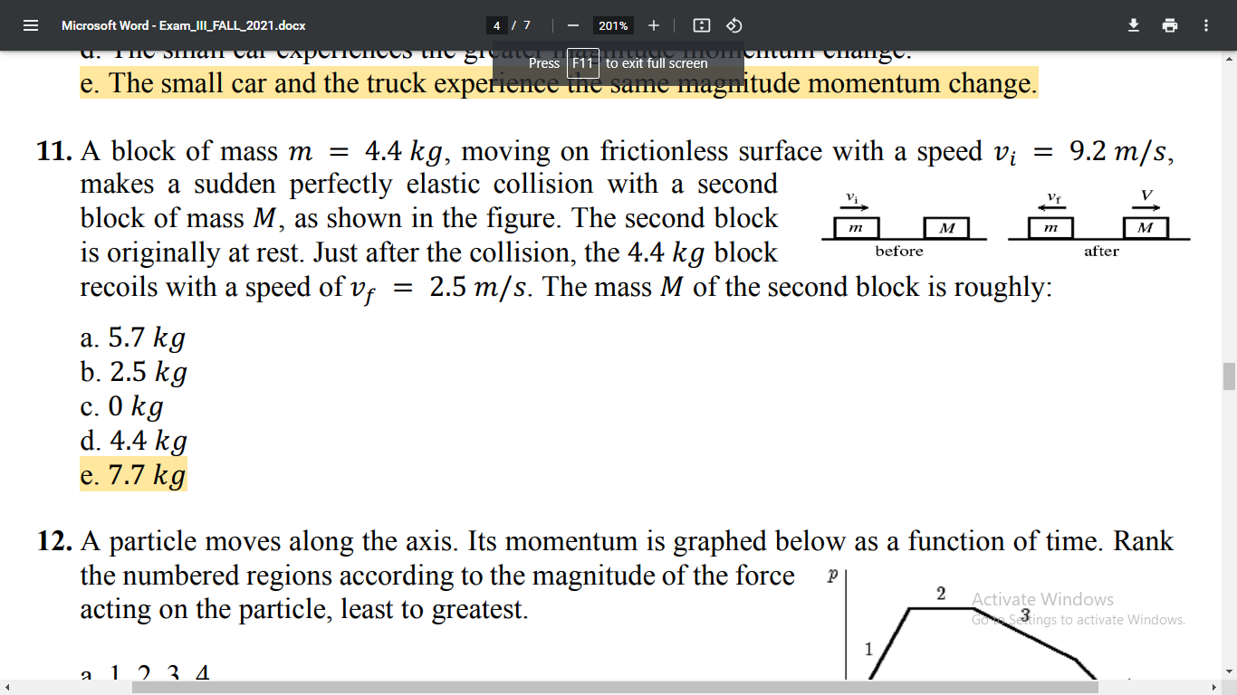 Solved A Block Of Mass M Kg Moving On Frictionless Chegg