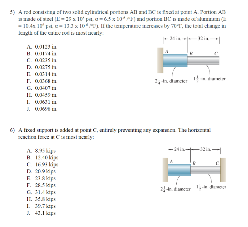 Solved 5 A Rod Consisting Of Two Solid Cylindrical Portions Chegg