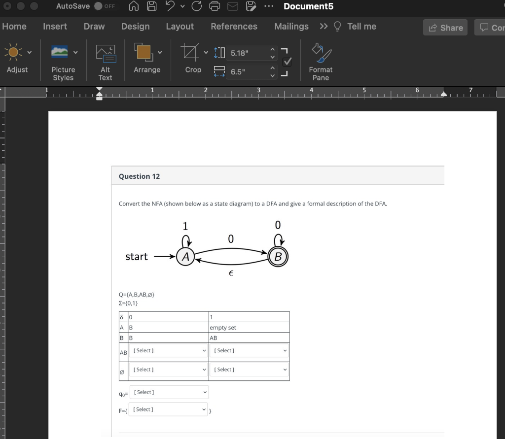 Solved Autosave Off Document Home Insert Draw Design Layout Chegg