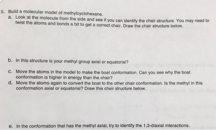 Solved Build A Molecular Model Of Methylcyclohexane A Look Chegg