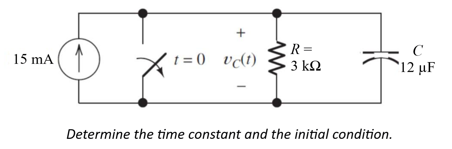 Solved Determine The Time Constant And The Initial Chegg