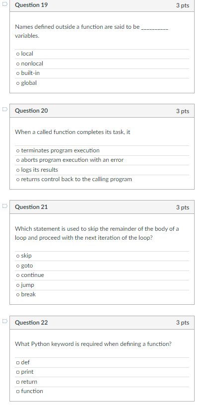 Solved Question Pts Names Defined Outside A Function Chegg