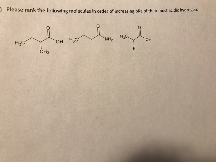 Solved Please Rank The Following Molecules In Order Of Chegg