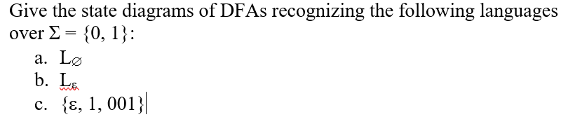 Solved Give The State Diagrams Of DFAs Recognizing The Chegg