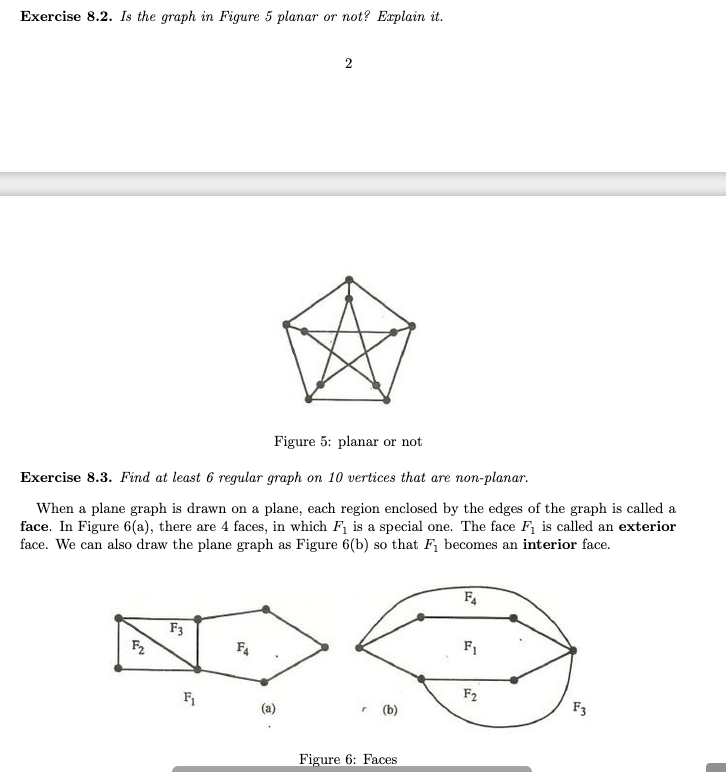 Solved Exercise 8 2 Is The Graph In Figure 5 Planar Or Not Chegg