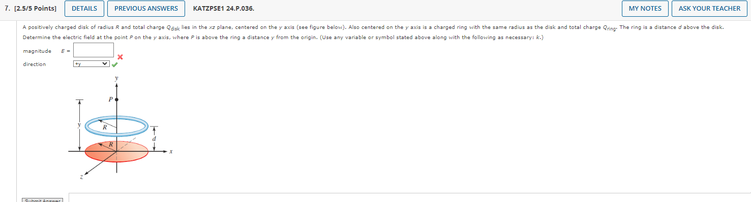 Solved A Positively Charged Disk Of Radius R And Total Chegg