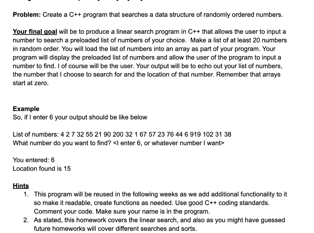 Solved Problem Create A C Program That Searches A Data Chegg