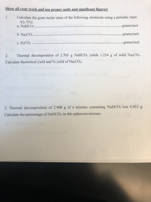 Solved Show All Vour Work And Use Proper Units And Chegg