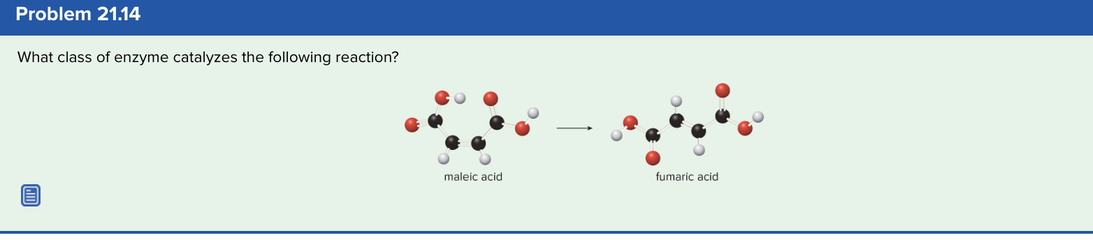 Solved What Class Of Enzyme Catalyzes The Following Chegg