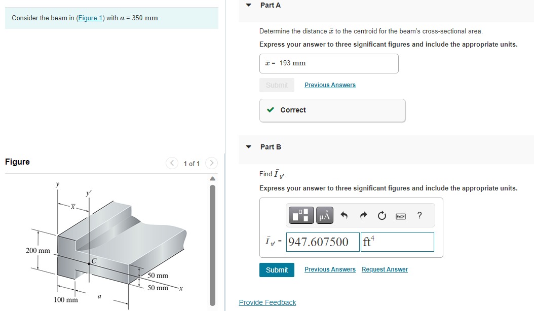 Solved Consider The Beam In Figure 1 With A 300 Mm Chegg