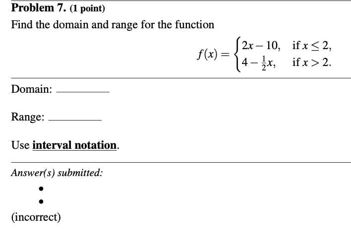 Solved Problem Point Find The Domain And Range For Chegg