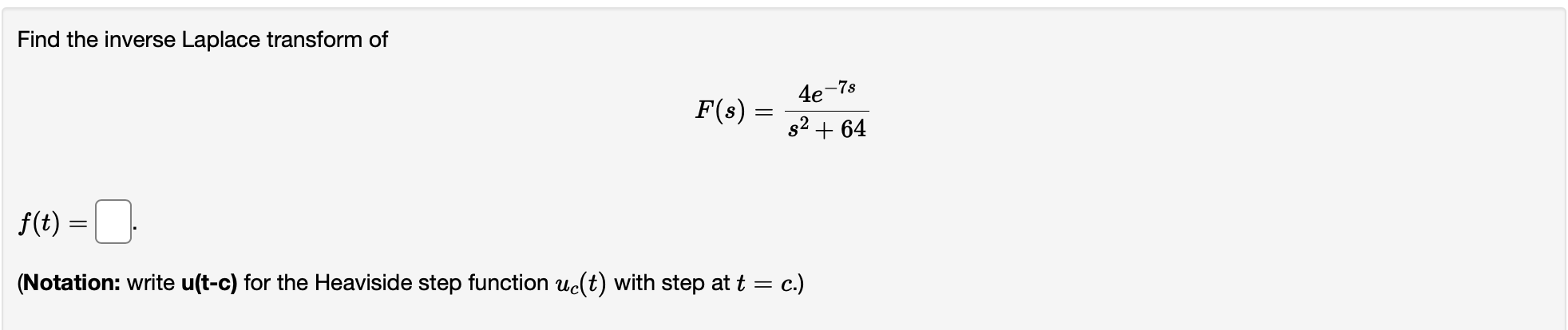 Solved Find The Inverse Laplace Transform Of F S F