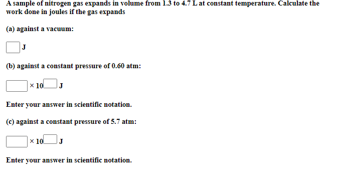 Solved A Sample Of Nitrogen Gas Expands In Volume From Chegg