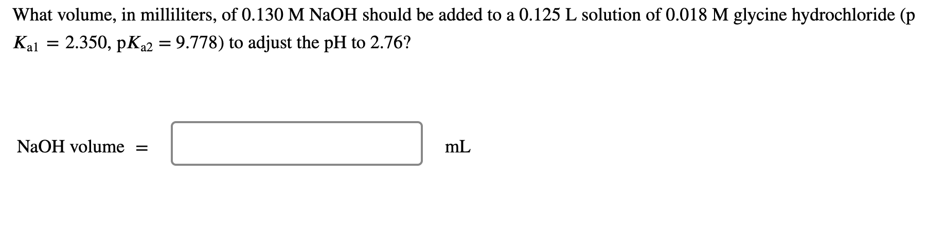 Solved What Volume In Milliliters Of M Naoh Should Chegg