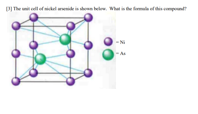 Solved 3 The Unit Cell Of Nickel Arsenide Is Shown Below Chegg