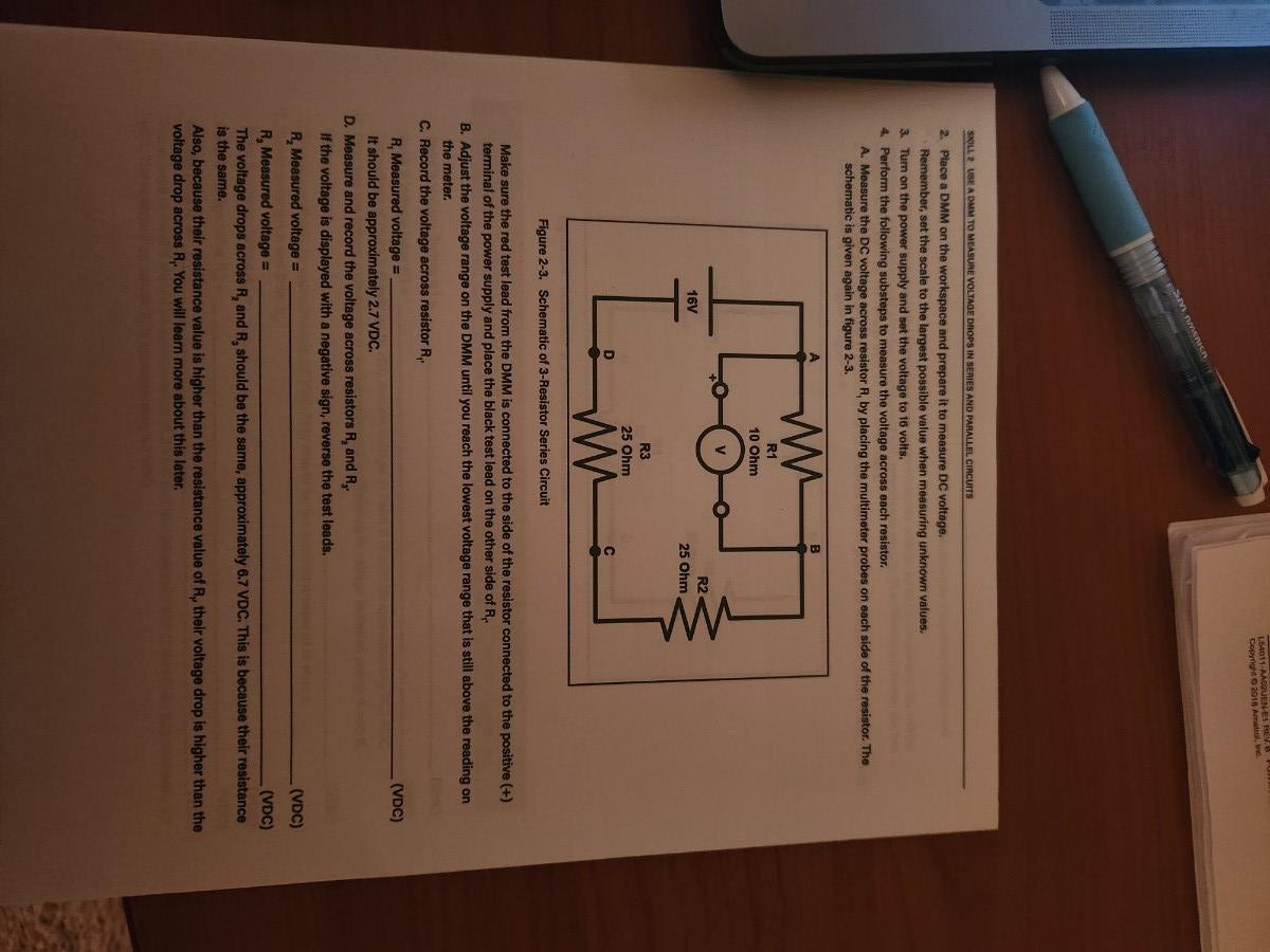 Solved 1 Connect The Series Circuit Shown In Figure 2 1 And Chegg