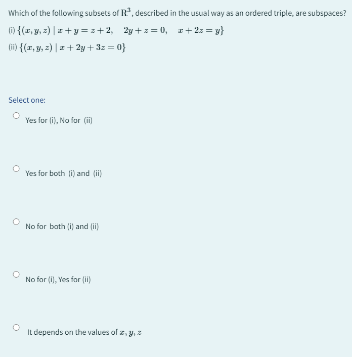 Solved Which Of The Following Subsets Of R Described In Chegg