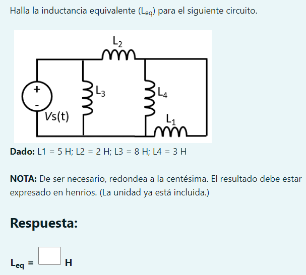 Solved Halla La Inductancia Equivalente Leq Para El Chegg