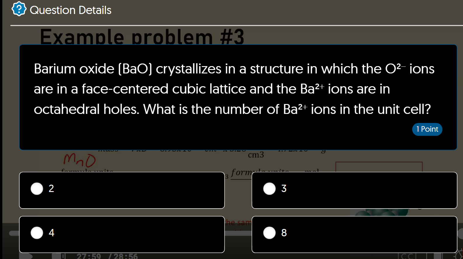 Solved Barium Oxide BaO Crystallizes In A Structure In Chegg