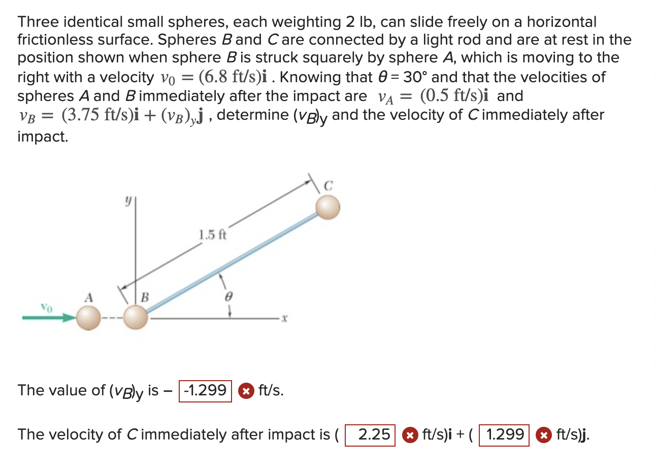 Solved Three Identical Small Spheres Each Weighting 2lb Chegg