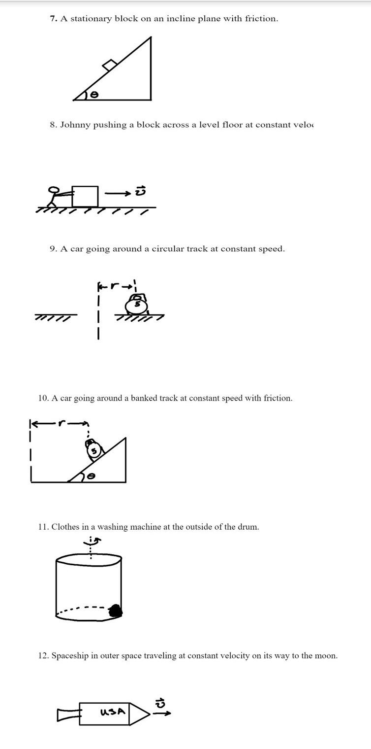 Solved Draw A Proper Free Body Diagram For Each Of The Chegg