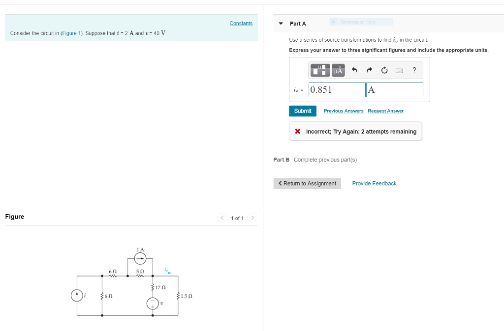 Solved Part A Consider The Circuit In Figure 1 Suppose Chegg