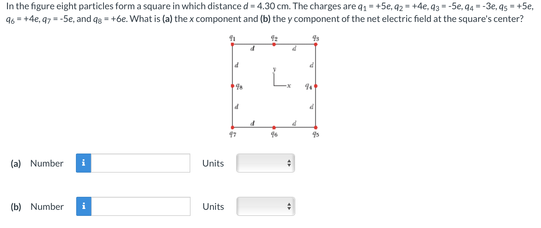 Solved In The Figure Eight Particles Form A Square In Chegg