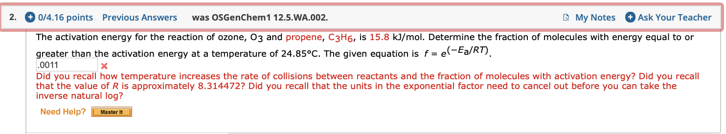 Solved Points Previous Answers Was Osgenchem Chegg