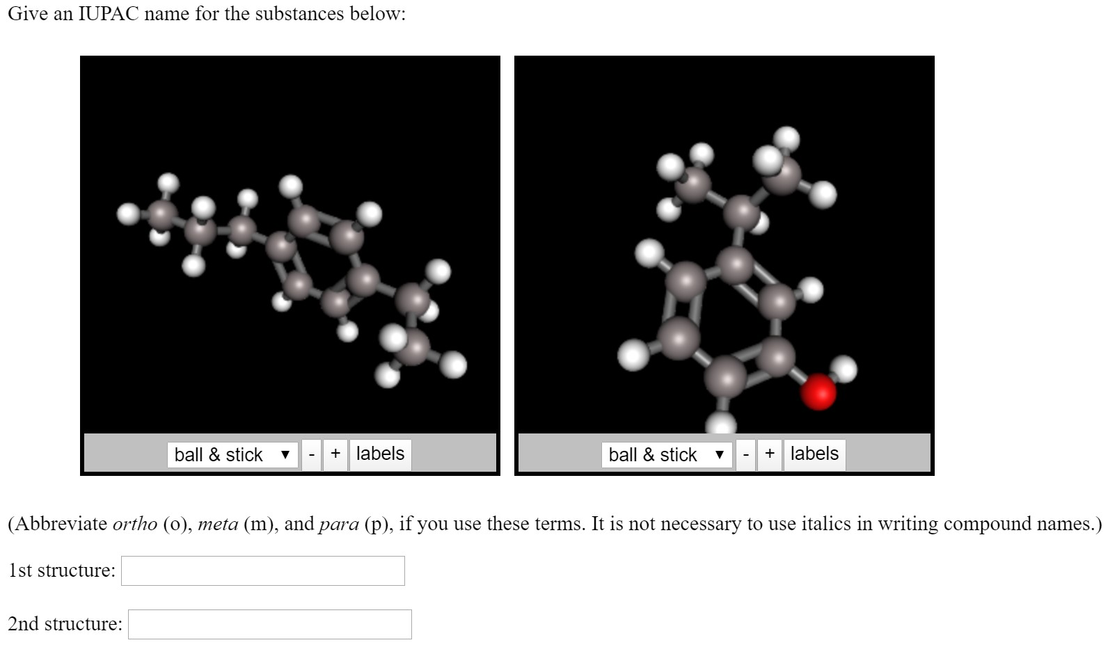 Solved Give An Iupac Name For The Substances Below Ball Chegg