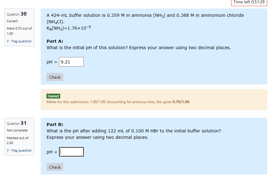 Solved A Ml Buffer Solution Is M In Ammonia Nh Chegg