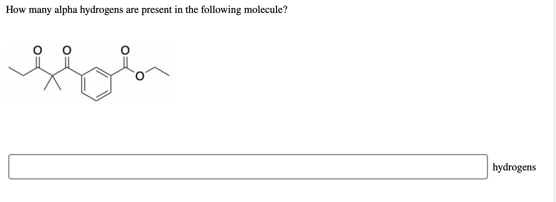 Solved How Many Alpha Hydrogens Are Present In The Following Chegg