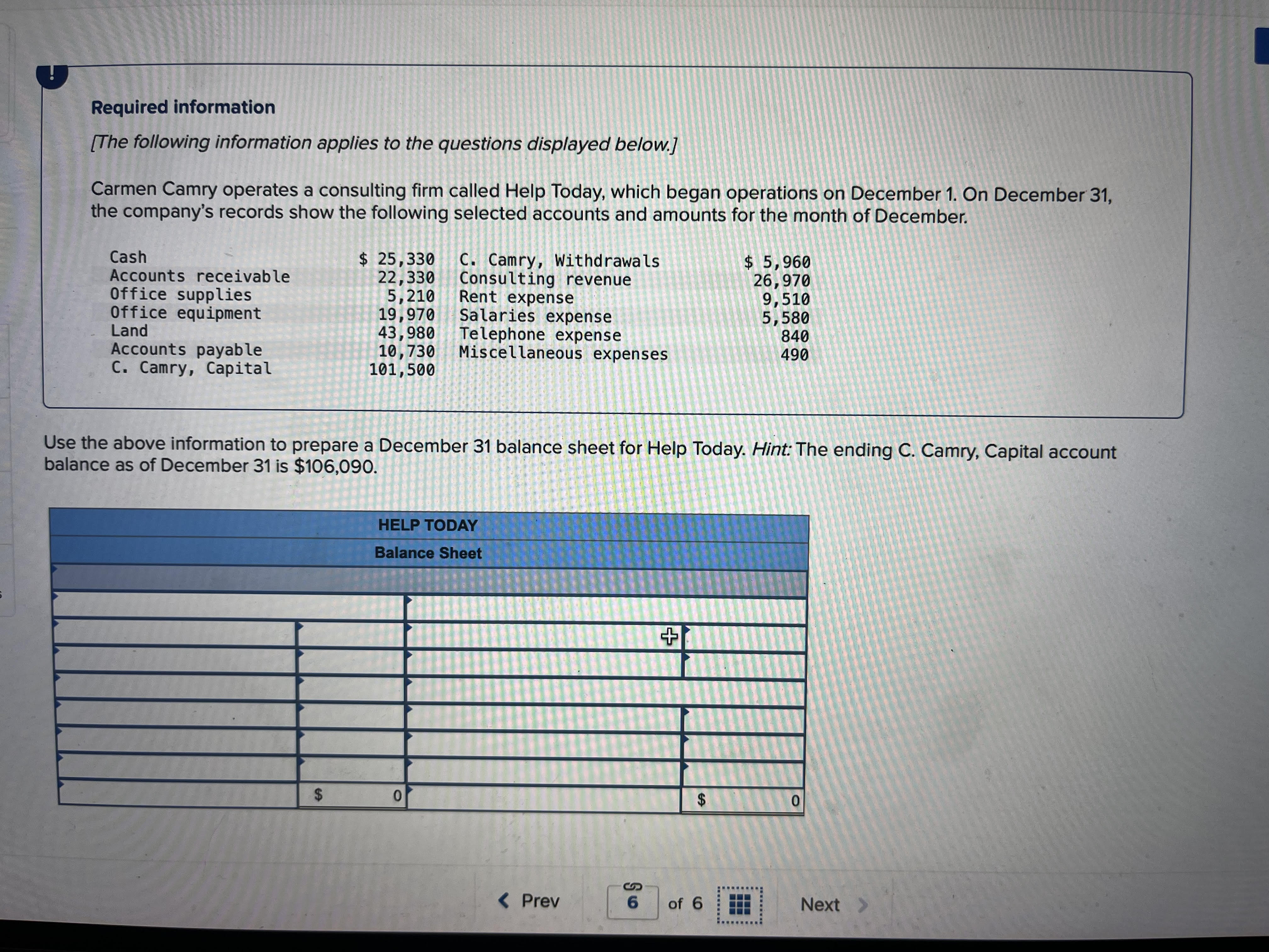 Solved Carmen Camry Operates A Consulting Firm Called Help Chegg