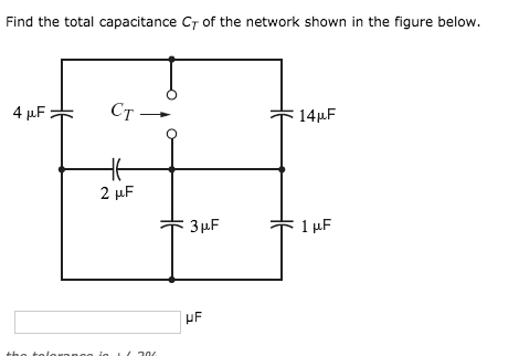 Solved Find The Total Capacitance Ct Of The Network Shown In Chegg